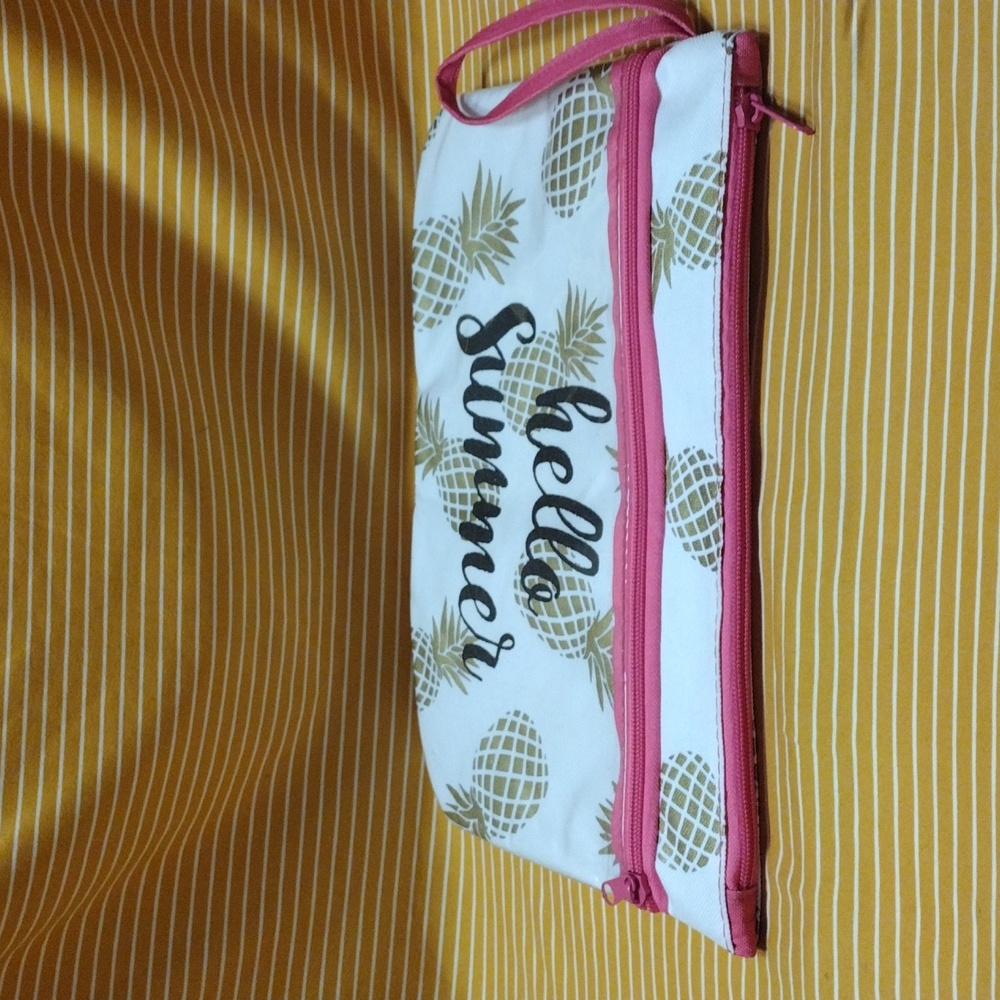 Hello Summer Beige Pineapple Multiple Purpose Bag… - image 4